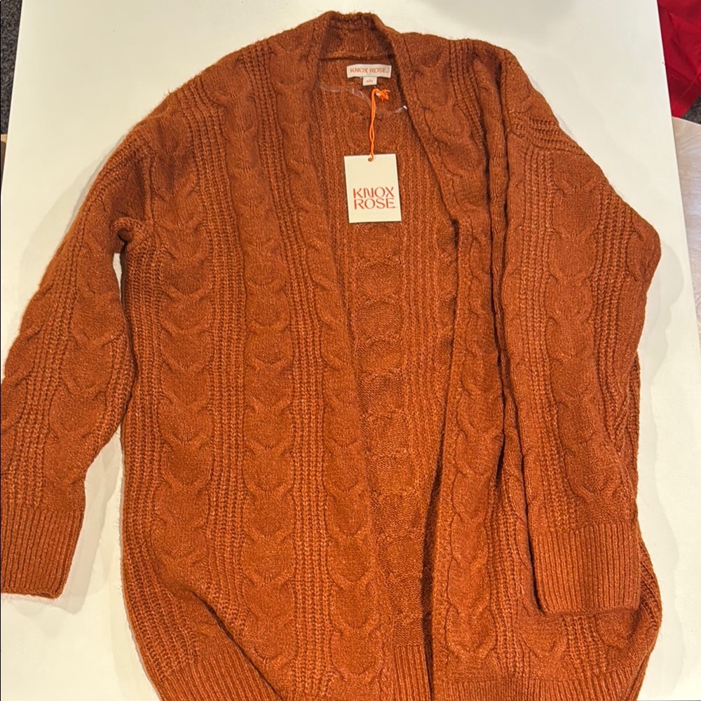 Knox Rose Cardigan Sweater size S Rust Color